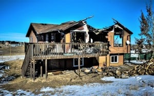 Fire damaged home restoration in Colorado Springs by CMS and FGS - complete loss